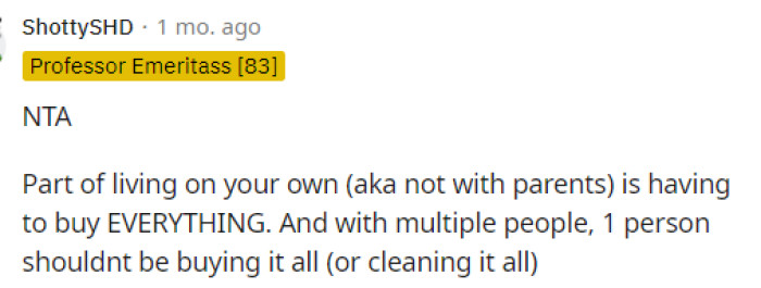 It's simply not fair, and she should speak up about it or make some changes. However, the roommates need to hear it from her first.