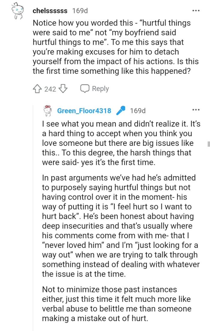 The OP's making too many excuses for the partner