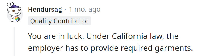 The law is on the OP's side