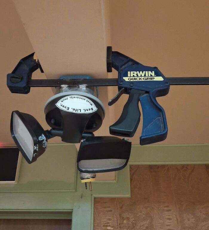 "I Found This At A Local Elks Club. The Light Being Welded To The Clamp Was Honestly Pretty Ingenious"