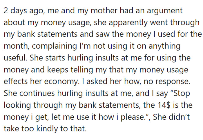 They had an argument