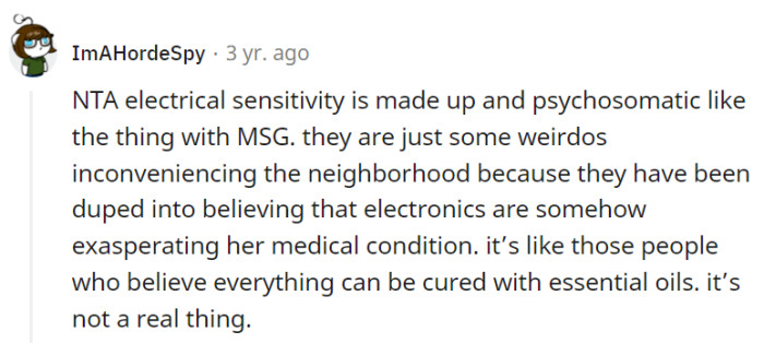 Seems like just some weird belief causing inconvenience.