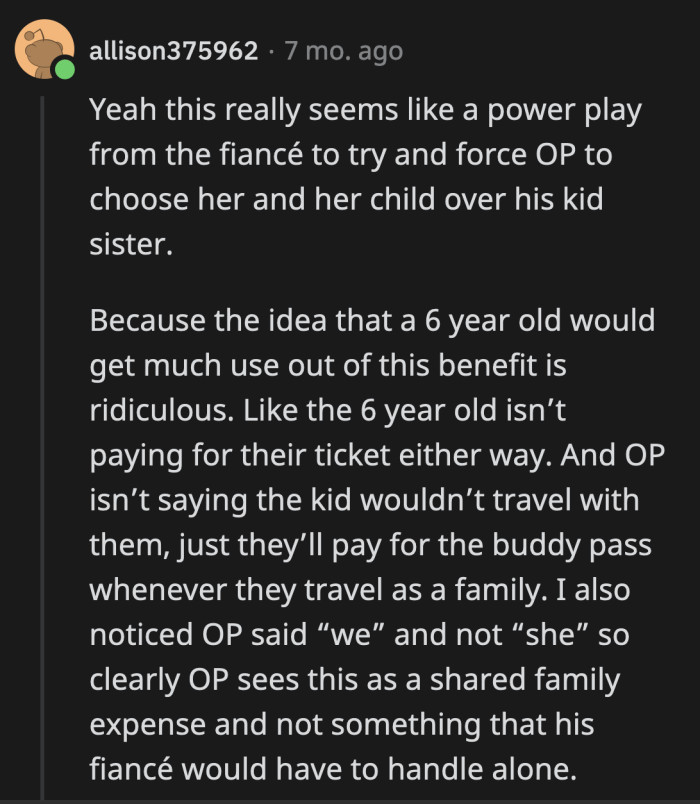 Is this Taylor's way of forcing OP to choose between her and his family? Is this some weird loyalty test?