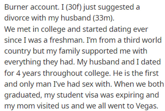 OP is considering getting a divorce from her husband