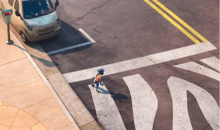 5. In the vibrant metropolis of Zootopia, the streets boast a unique flair, where the pedestrian crossings stand out with their distinct zebra-inspired patterns.