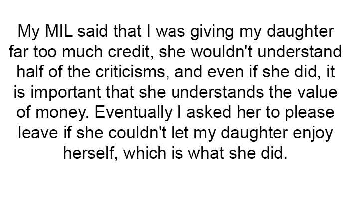 6. Eventually, I asked her to please leave