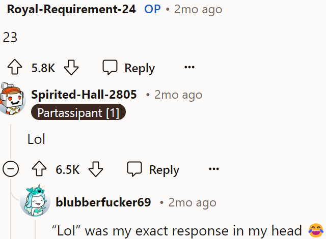 Then the OP reveals her sister's age: