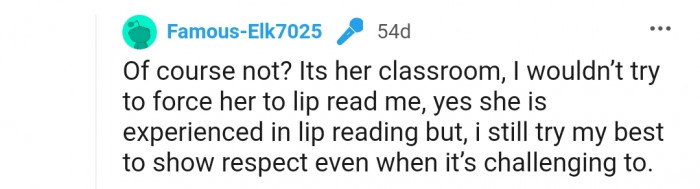 OP decided to respond to a Redditor who accused him of being disrespectful