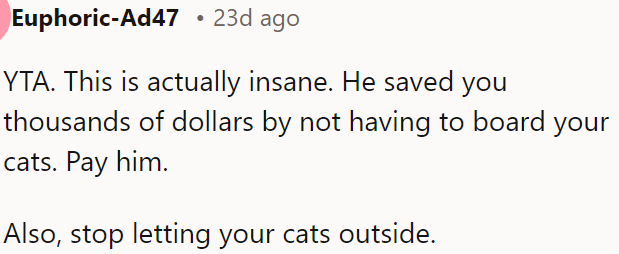 OP needs to pay him.