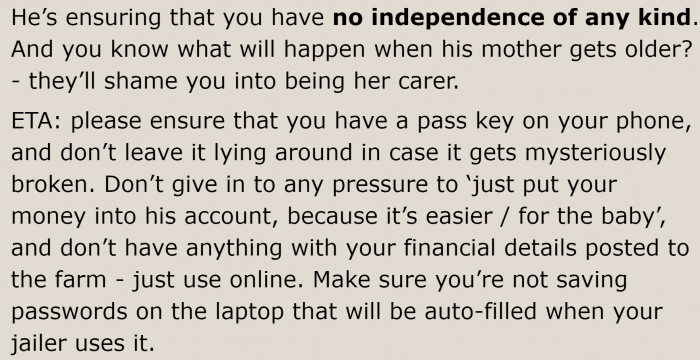 She needs to secure her devices as well.