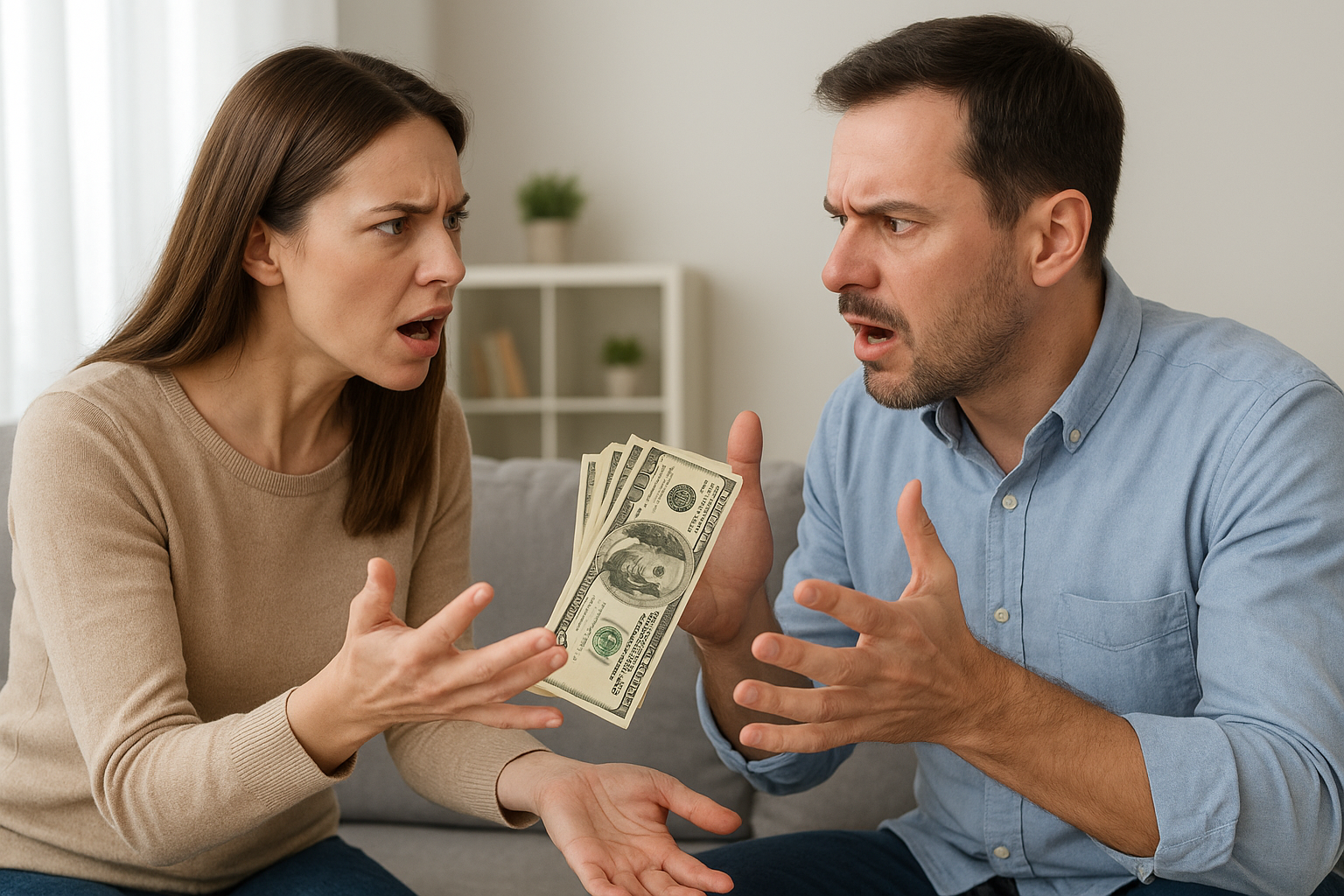 Her husband accused her of already using the $4,000 for medical bills and claimed she had cashed it into her personal account.