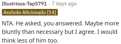 OP responded to his question, maybe a bit harshly but honestly.