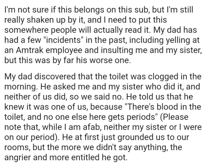 The OP is still really shaken up by it, and she needs to put this somewhere people will actually read it, so here we go...