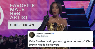 Kelly Rowland Defended Chris Brown At The AMA's And People Aren't Happy