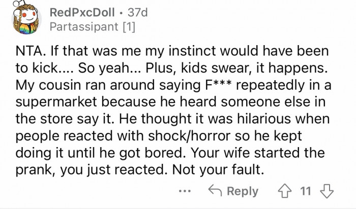 11. Definitely not his fault.