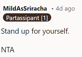 OP asserts her boundaries.