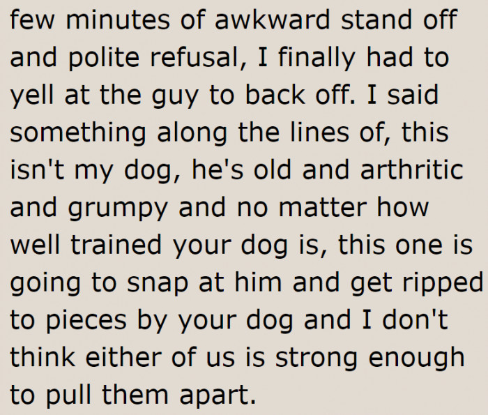 They had no choice but to tell off the disrespectful dog owner.