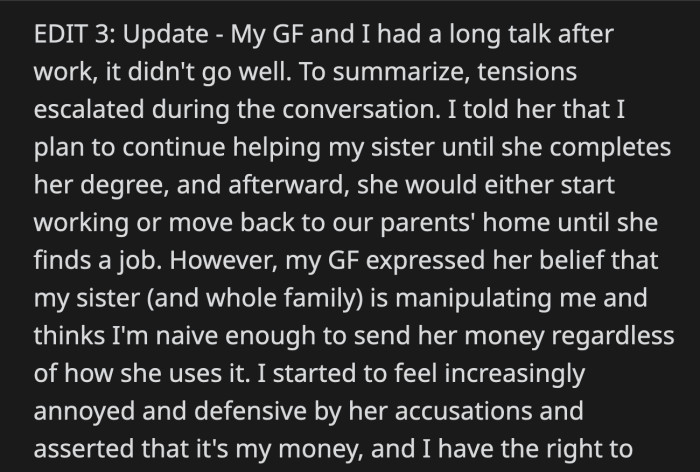 They had another talk which escalated into a fight