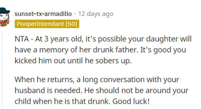 This is definitely something to think about because their daughter is probably old enough to recognize this situation.