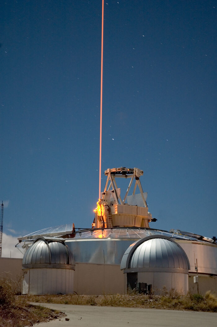 "Sodium Laser Being Fired From The Starfire Optical Range On Kirtland Air Force Base, New Mexico"