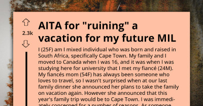 Woman Accuses Son's Fiancée of “Ruining” Her Dream Vacation After Safety Warning