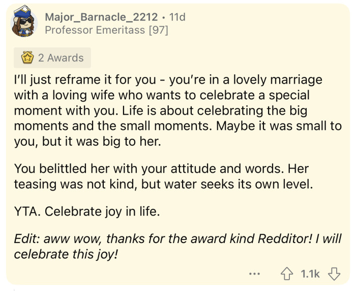 OP's words and attitude were belittling.