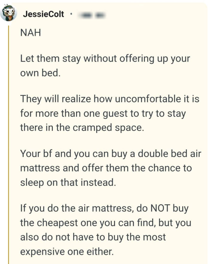 The OP can buy a double bed air mattress