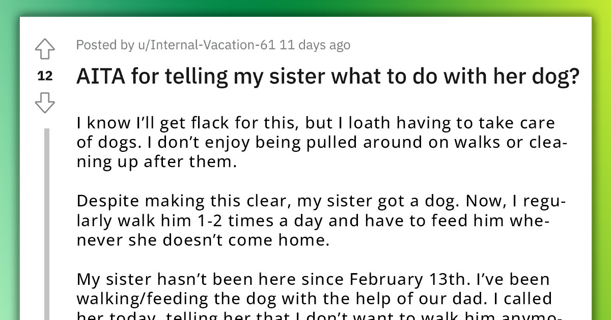 Redditor Finds Herself Stuck With Taking Care Of Her Neglectful Sister's Dog Due To Her Regular Disappearances