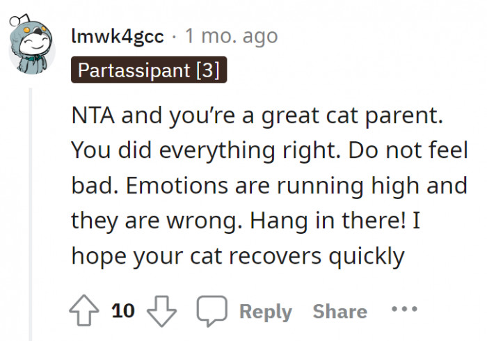 We hope her family comes to understand this, too!