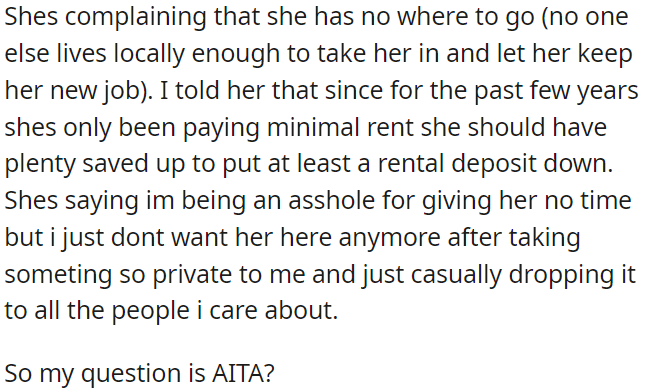 OP's sister thinks that OP is being harsh.