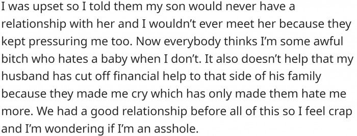 The daughter's mother asked if OP would like to meet her and introduce her three-year-old son to his little sister, but OP refused.