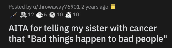 His Personal Experience with Ava Made OP See That She Is a Terrible Person