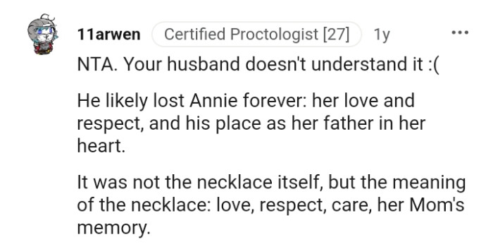 The meaning of the necklace