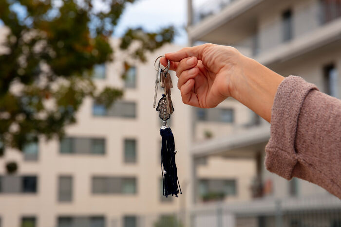 "Continuously jammed my work key into my house door. My work key is a big silver one and my house key is one of those picture ones with a bunny on it. "