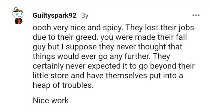 The OP was obviously made the fall guy