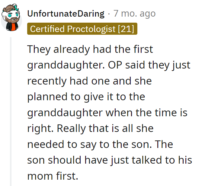 Son, next time consult Mom before making promises. It's the ultimate 