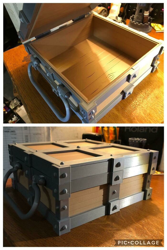 "I Made A Chess Set And Needed A Container For The Board And Pieces. I Designed This In Fusion 360 And Then 3D Printed It. Inserts Are Next. All Designed, Just Have To Order Filament To Print Them"