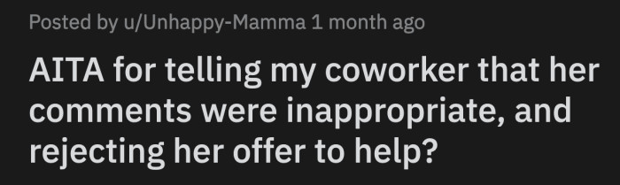 OP said she appreciated the thought but reassured Susan that she and her baby had all the support they needed.