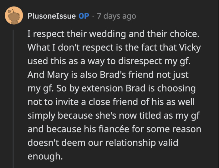 Vicky made it personal when she invalidated their relationship