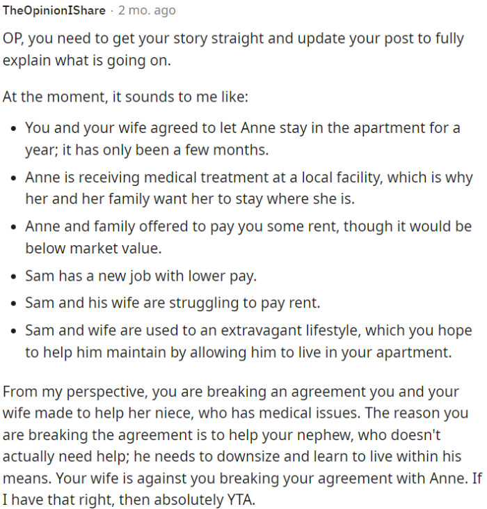 OP should update his post with clarifications.