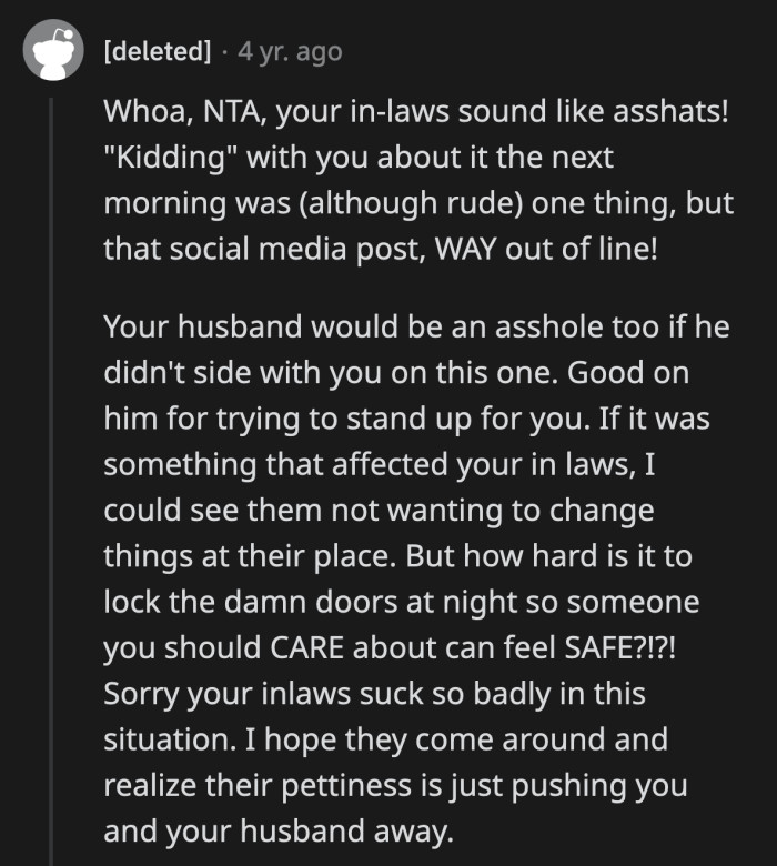 The fact that MIL doubled down instead of apologizing to OP after that Facebook exchange says a lot about the kind of person she is.