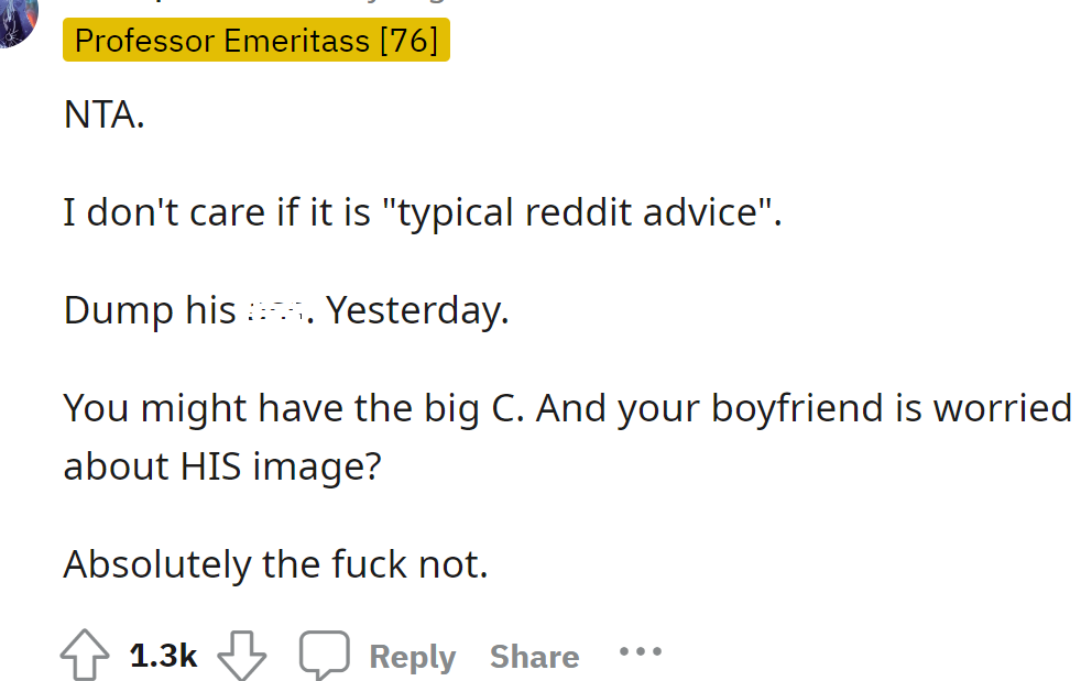 The OP should leave him