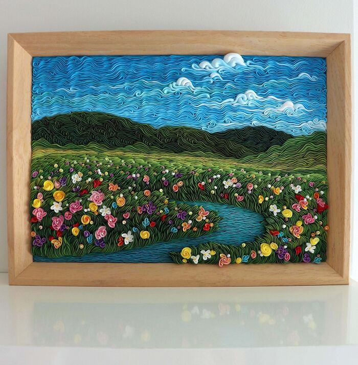 "I Made This Floral Landscape Using Clay"