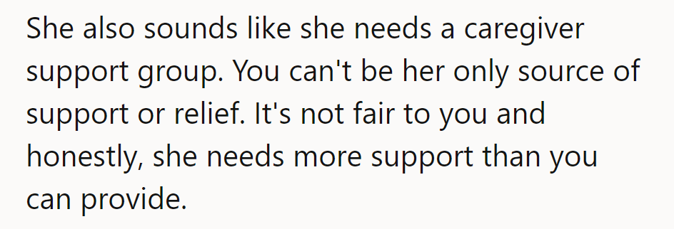 Looks like she needs a support squad pronto. A one-person band won't cut it.