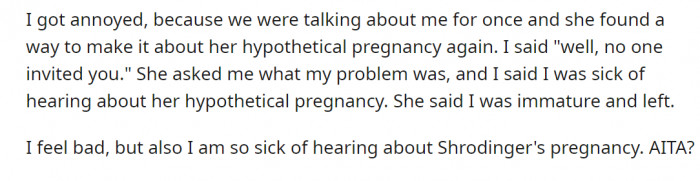 OP got fed up with her 