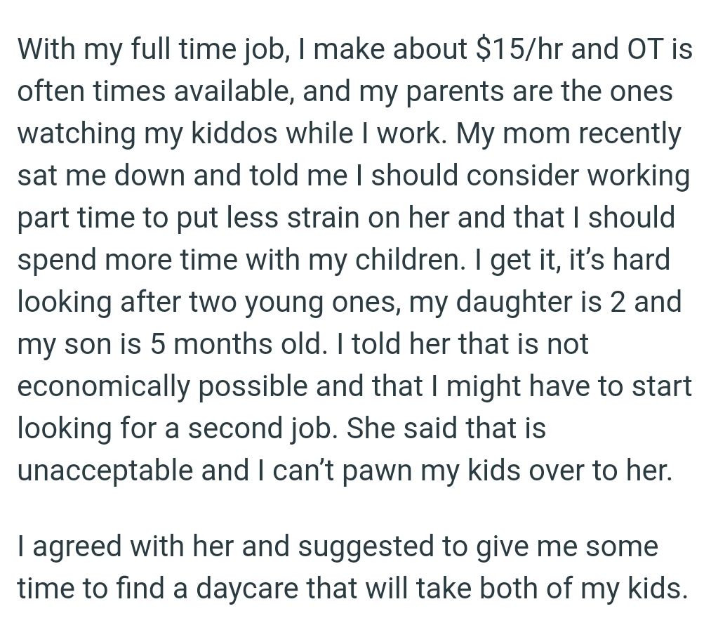 It’s hard looking after two young ones