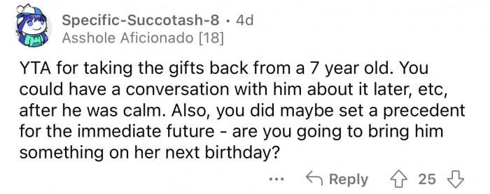 She could have had that conversation with him later.