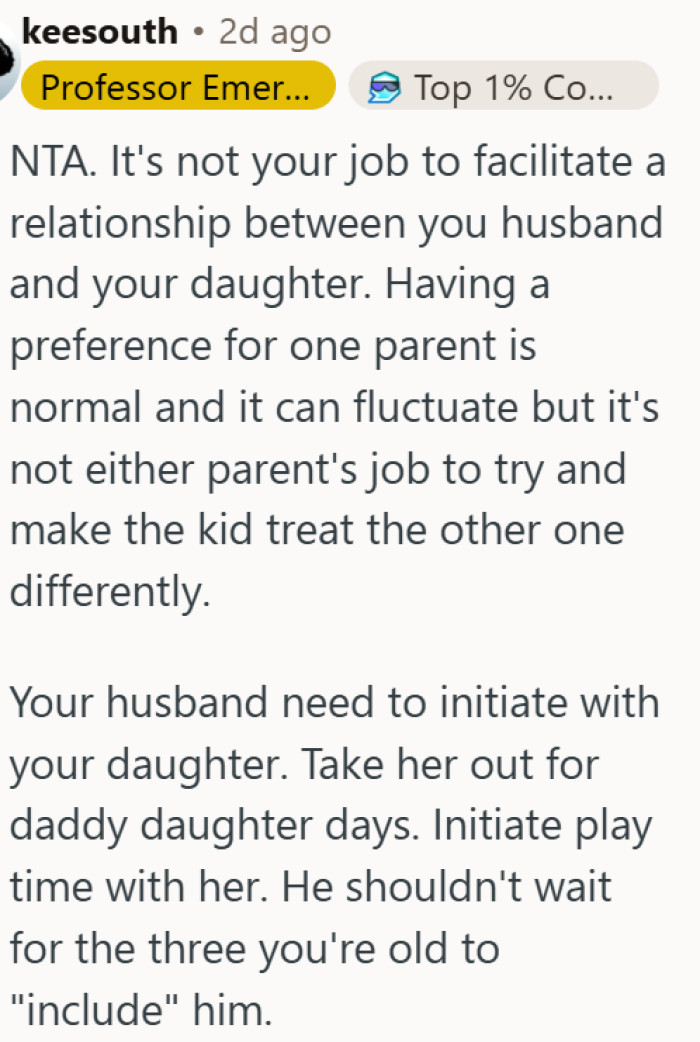 A father should not wait for a toddler to include him