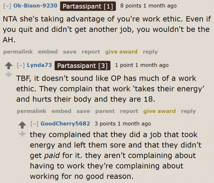 Redditors have mixed reactions regarding the situation.