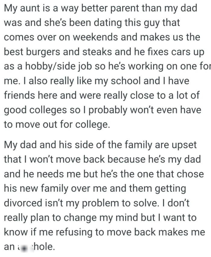 The OP might not have to move out for college